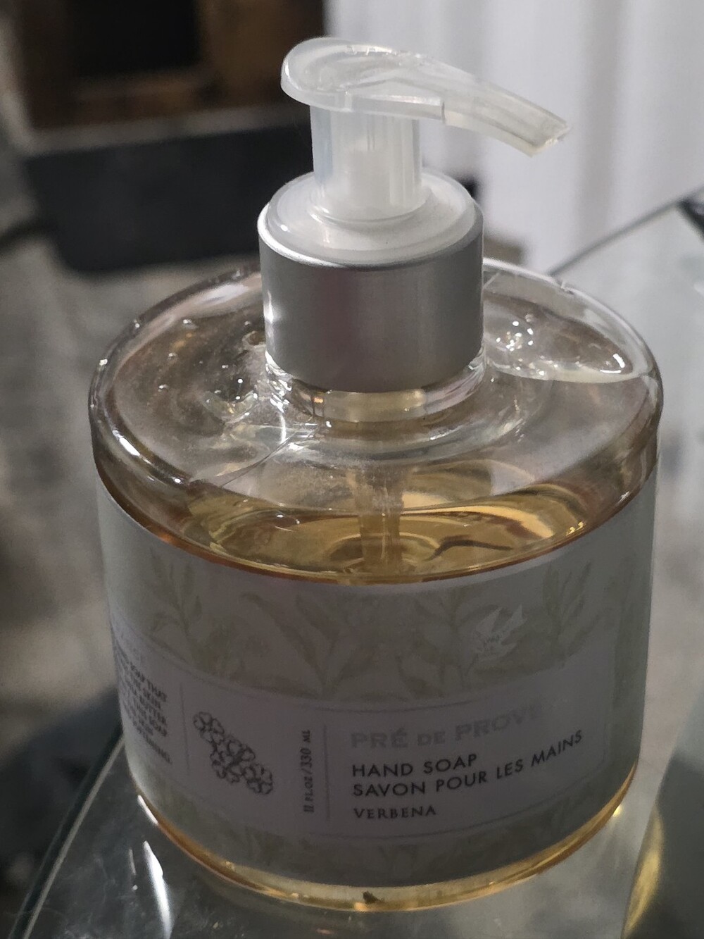 Pré de Provence Verbena Liquid Hand Soap — Clear Amber Bottle